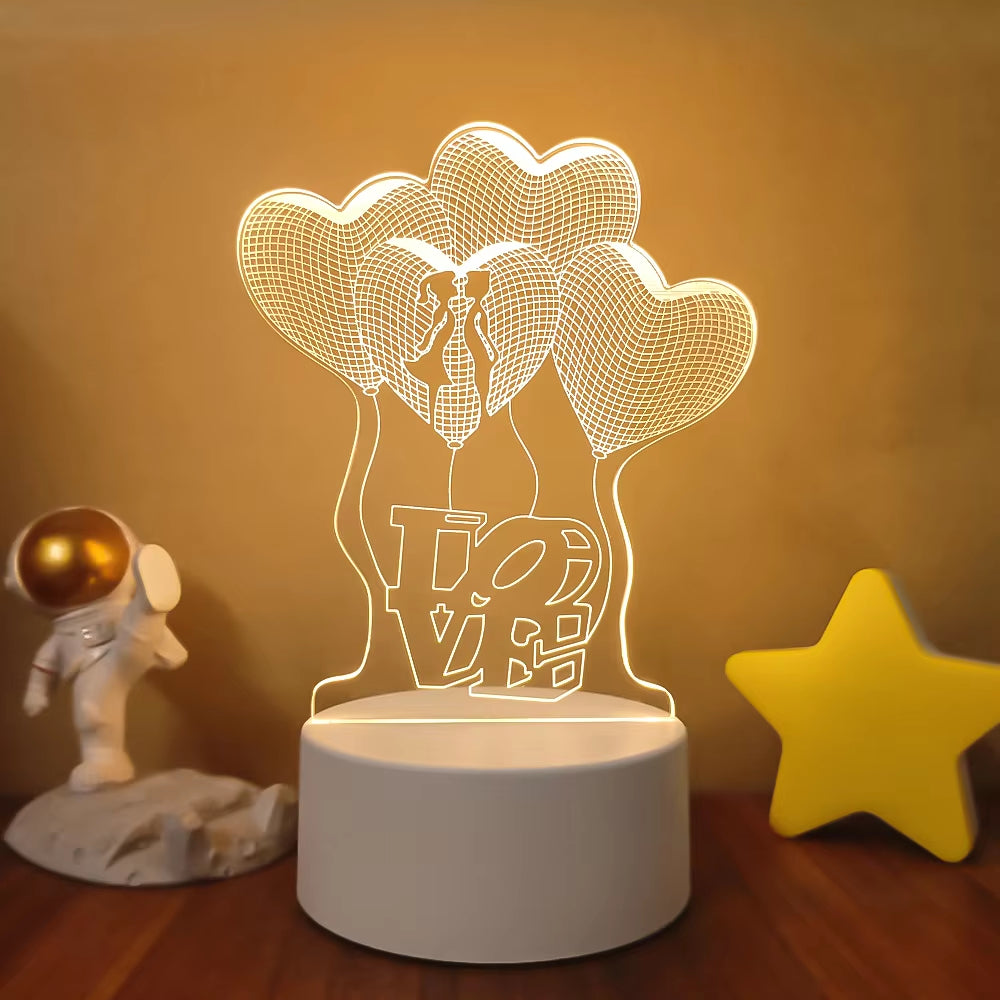 3D LED Lamp Creative 3D LED Night Lights Novelty Illusion Night Lamp 3D Illusion Table Lamp For Home Decorative Light