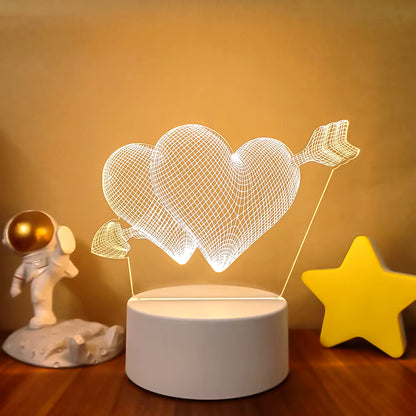 3D LED Lamp Creative 3D LED Night Lights Novelty Illusion Night Lamp 3D Illusion Table Lamp For Home Decorative Light