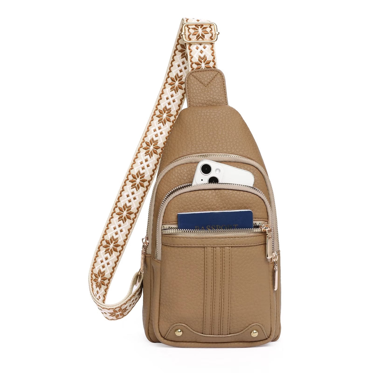 Sling Bag for Women Crossbody Bags Fanny Pack Vegan Leather Chest Bag Travel Shoulder Belt Purse Backpack Gifts