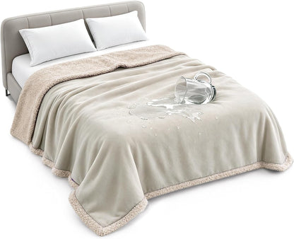 Waterproof Blanket for Bed, Reversible Leakproof Throw