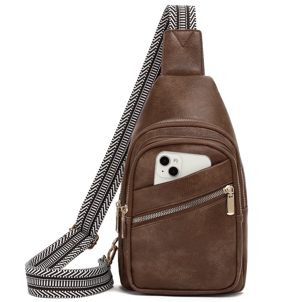 Sling Bag for Women Crossbody Bags Fanny Pack Vegan Leather Chest Bag Travel Shoulder Belt Purse Backpack Gifts