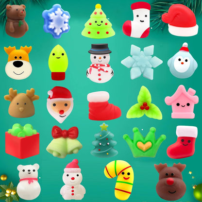 Christmas Advent Calendar 2025 with 24 Mochi Squishy Assorted Toys, 24 Days Countdown Calendar for Kids, Xmas Stocking Stuffers Gifts for Boys Girls Christmas Party Favor