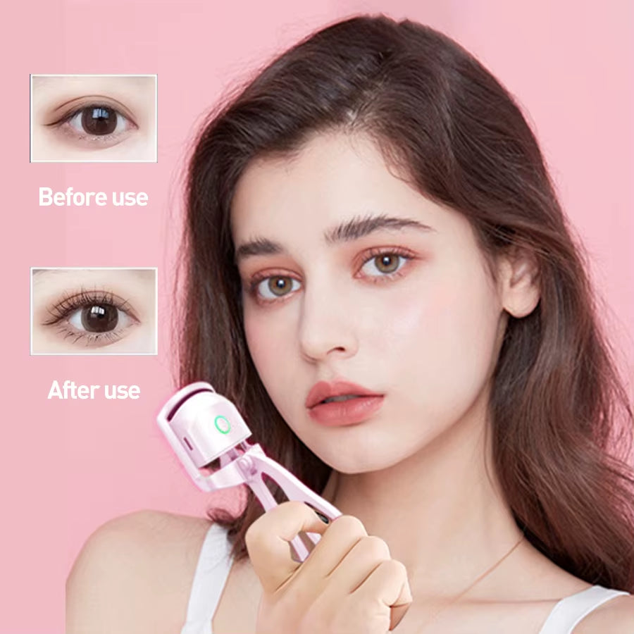 Rechargeable Heated Eyelash Curler Mini Pink Electric Heated Eyelash Curler