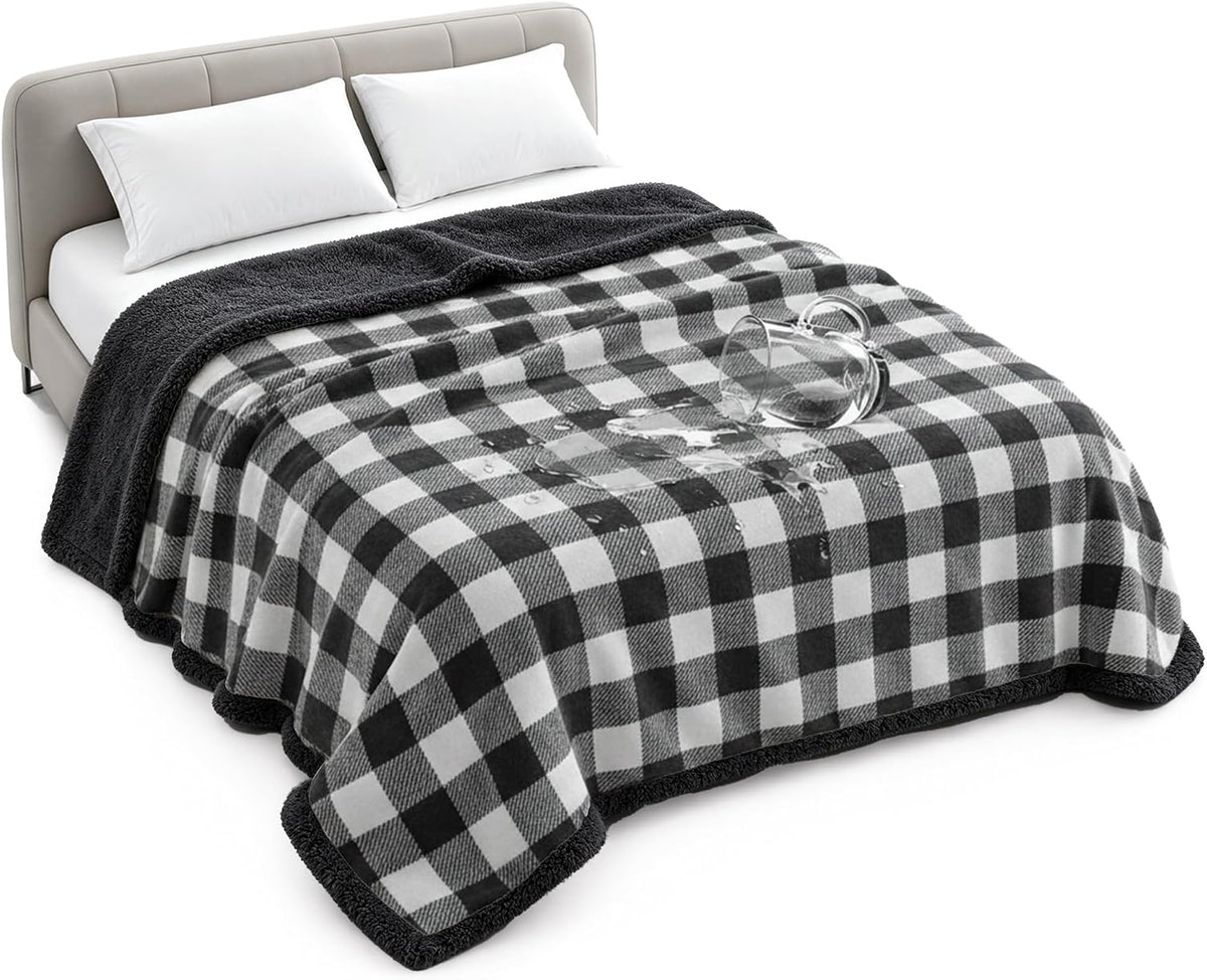Waterproof Blanket for Bed, Reversible Leakproof Throw