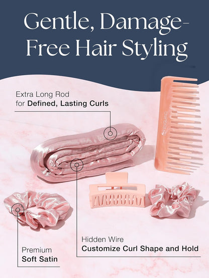 Heatless Curls Overnight Set - Satin Hair Curlers to Sleep In