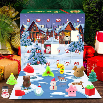 Christmas Advent Calendar 2025 with 24 Mochi Squishy Assorted Toys, 24 Days Countdown Calendar for Kids, Xmas Stocking Stuffers Gifts for Boys Girls Christmas Party Favor