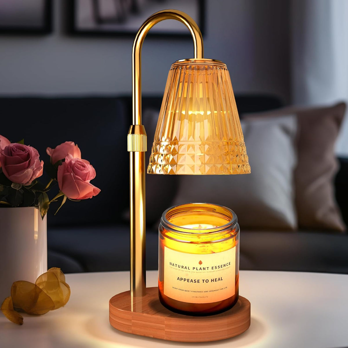 Candle Warmer Lamp with Timer, Dimmable Electric Wax Melter with Adjustable Height, Eco-Friendly Scented Candle Lamp for Gifts, Safe and Smoke-Free, Ideal for Moms and Friends, Perfect for Home Décor