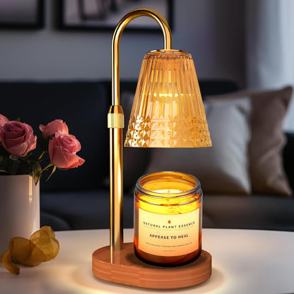 Candle Warmer Lamp with Timer, Dimmable Electric Wax Melter with Adjustable Height, Eco-Friendly Scented Candle Lamp for Gifts, Safe and Smoke-Free, Ideal for Moms and Friends, Perfect for Home Décor