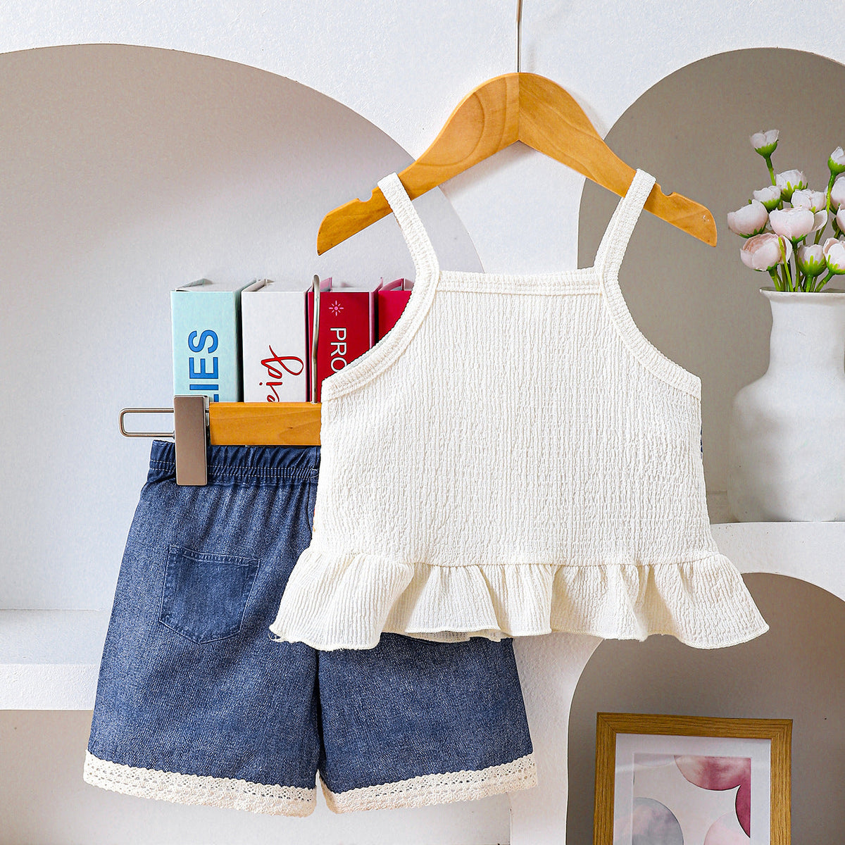 Arrival Summer Baby Kids Girls Sleeveless Embroidered Pattern Top Vest and Denim Shorts Clothing Set, MyKids-USA®, Baby & Children's Outfits, MyKids-USA -  -  -  -  -  -  - .