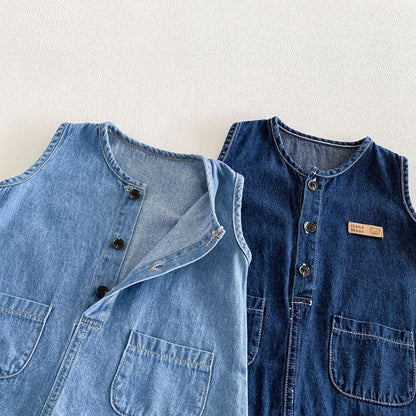 Summer Arrival Baby Sleeveless Denim Overalls with Hat, MyKids-USA®, Baby & Children's One-Pieces, MyKids-USA -  -  -  -  -  -  - .
