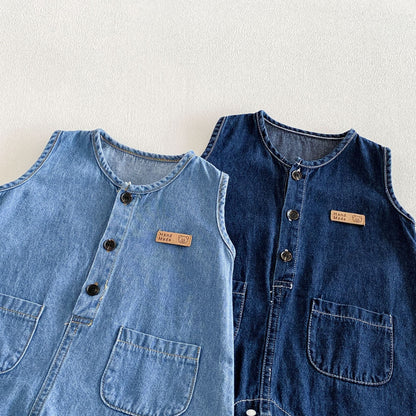 Summer Arrival Baby Sleeveless Denim Overalls with Hat, MyKids-USA®, Baby & Children's One-Pieces, MyKids-USA -  -  -  -  -  -  - .